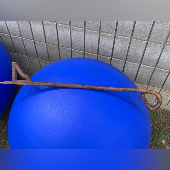 Early 20th Century Antique Wooden Loop Handle Tool Ended Walking Stick Cane - Picture 14 of 16